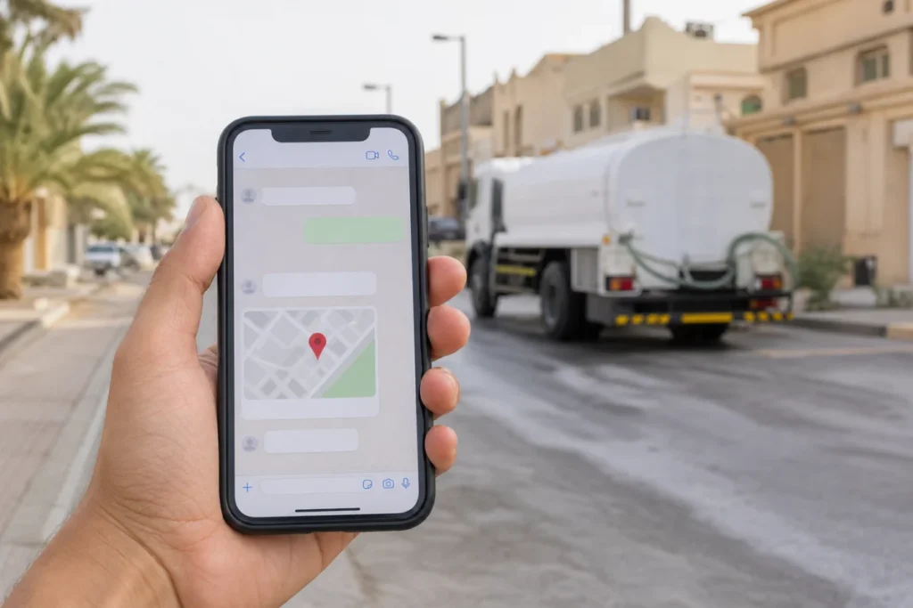 إرسال الموقع من الجوال عند طلب وايت ماء عبر واتساب